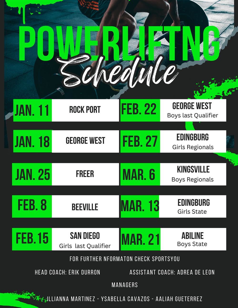 Powerlifting Schedule